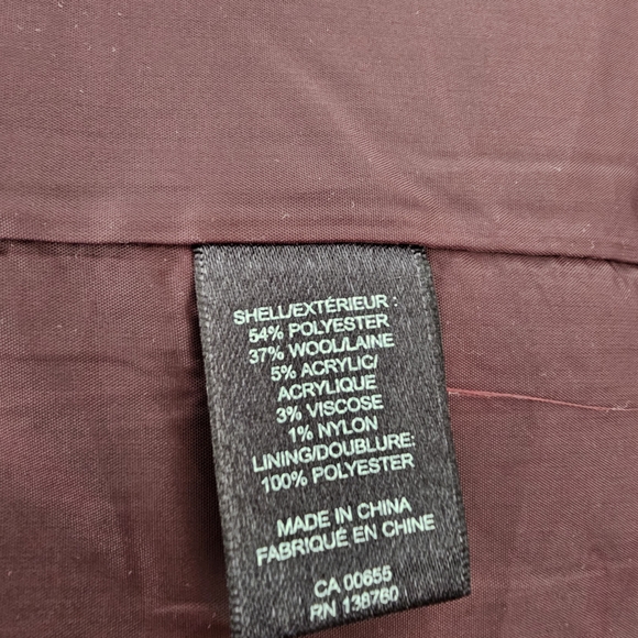 RW&CO. Burgundy Coat XS - Picture 4 of 4